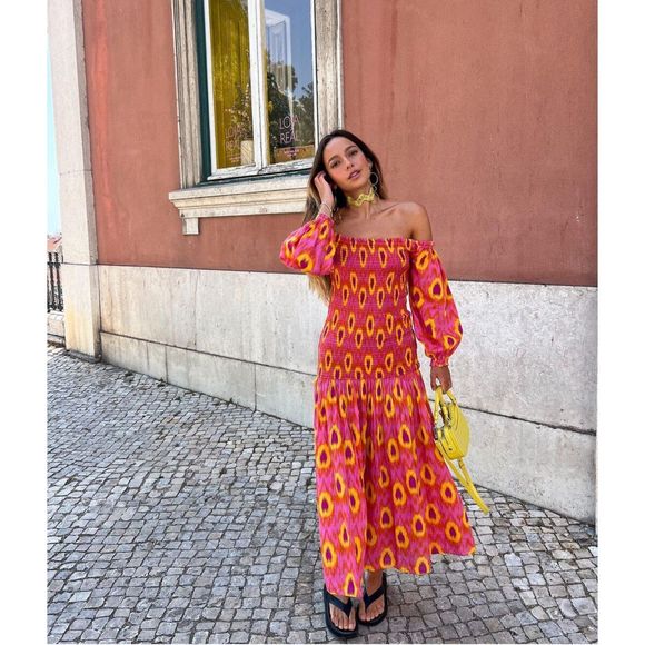 ZARA BLOGGER FAVORITE COTTON MIDI DRESS - Picture 1 of 15